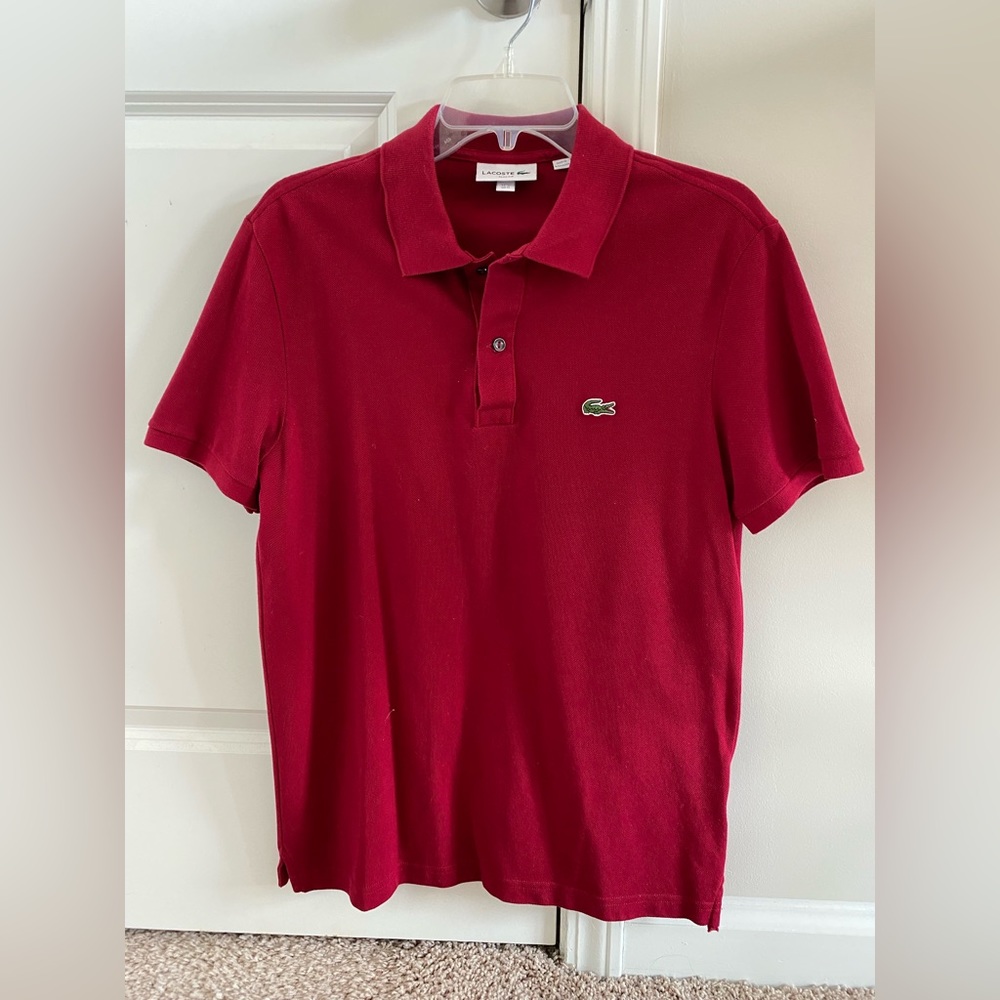 Lacoste Maroon Slim Fit Polo Shirt